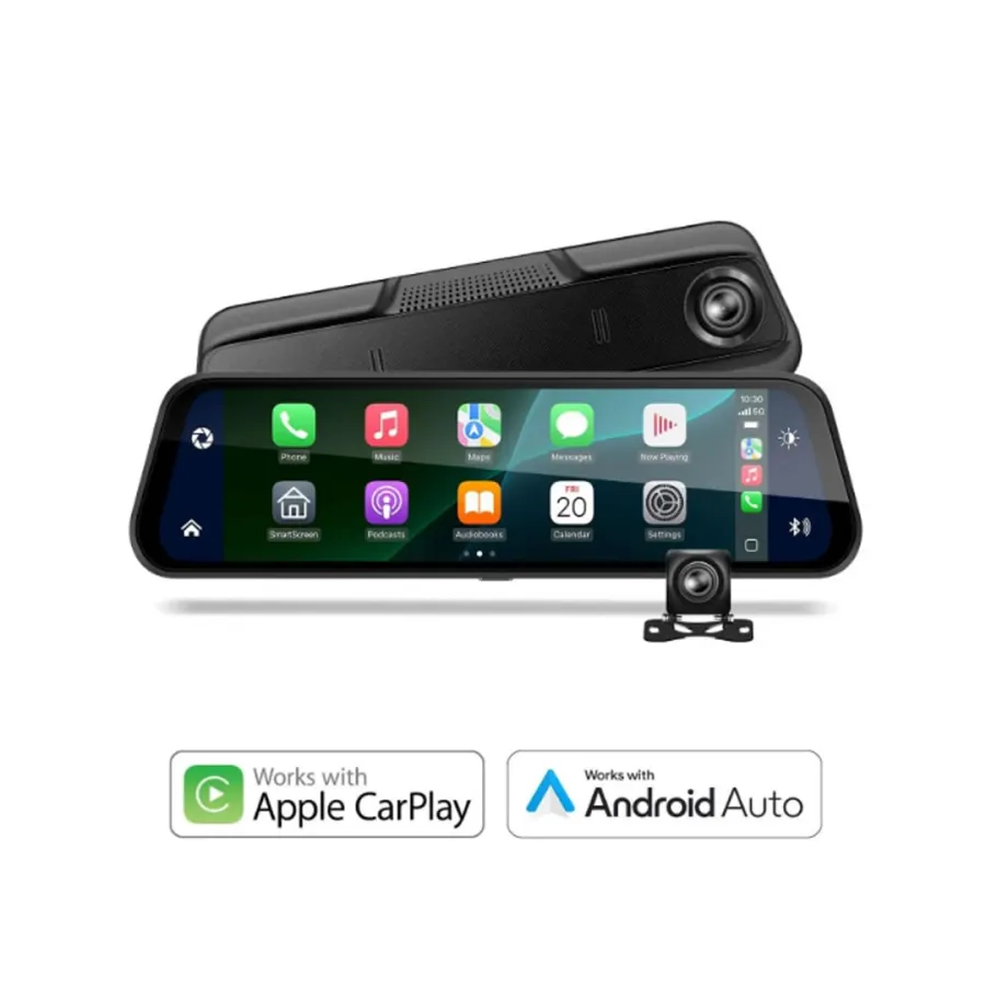 Apple CarPlay / Android Auto Mirror Monitor With Dash Camera