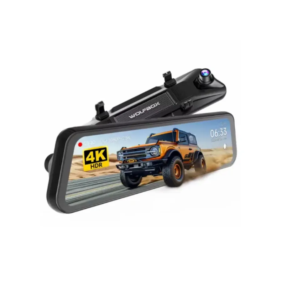 Wolfbox G900 TriPro 4K 3 Channel Cabin Parking Monitor Mirror Dash Cam
